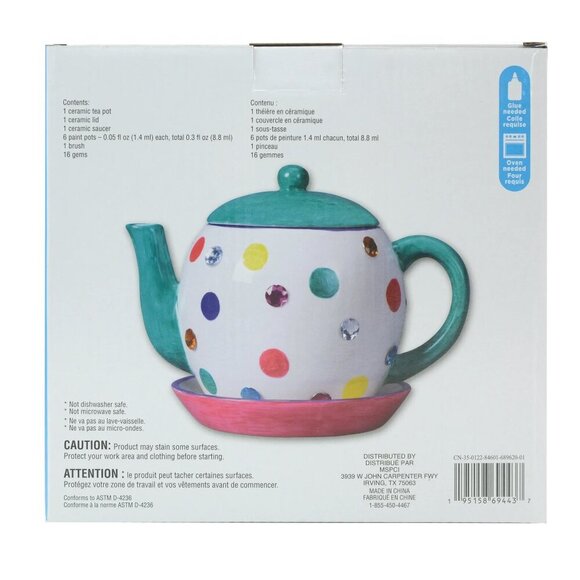 NWT Creatology Ceramic Tea Pot Craft Kit - Picture 2 of 8